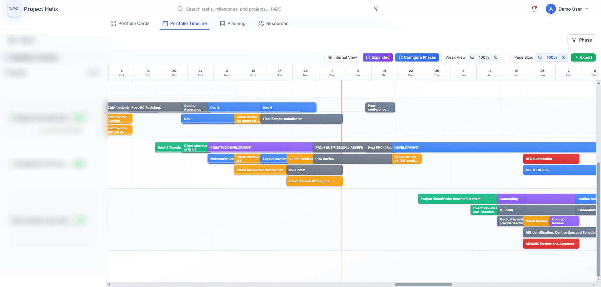 Project Helix Timeline Interface